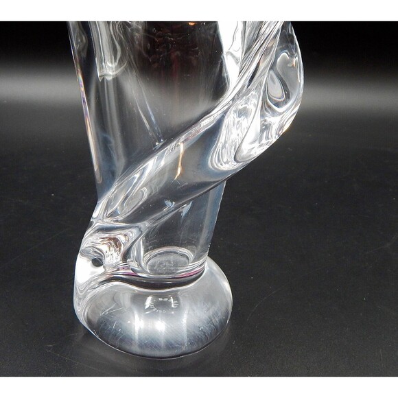 Vannes Cristal Crystal Calla Lily Vase Flower 7 Inch Clear Art Glass Signed - Picture 6 of 13